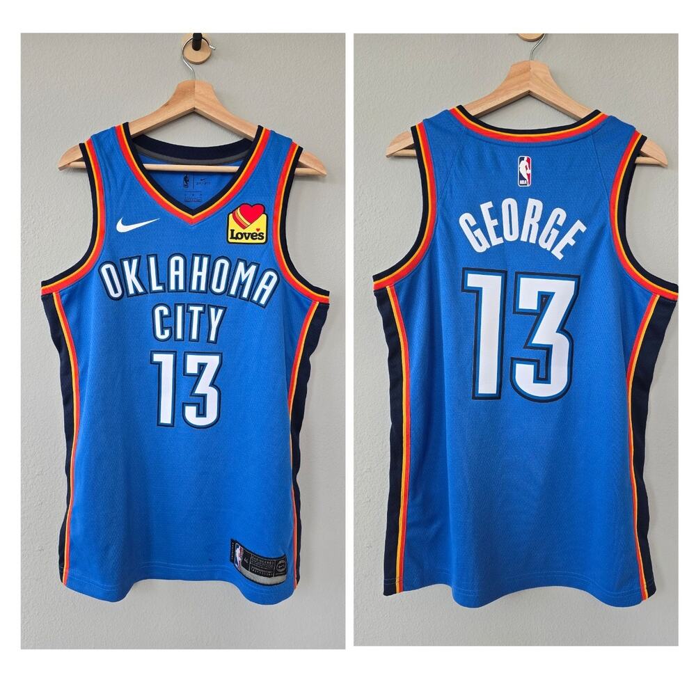Nike OKC Thunder Paul George 13 Swingman Jersey Blue Mens M NBA Hoop Culture